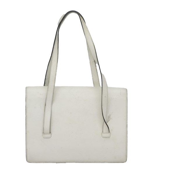 Christian Dior Hand Bag Leather White Gold Auth 93357 - Picture 2 of 16